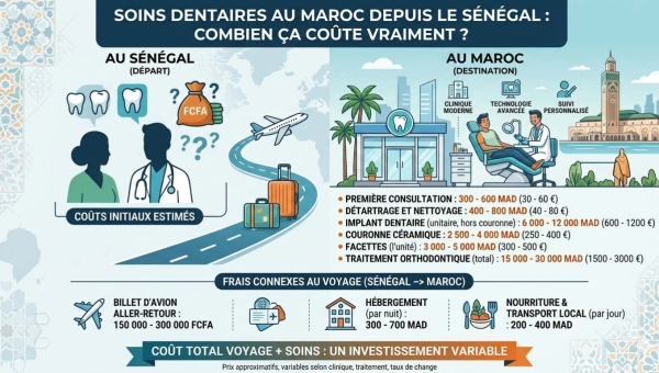 Soins dentaires au Maroc depuis le Sznégal 2026
